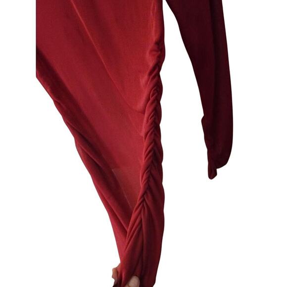 Zara Maroon Mesh Top Size M - Picture 3 of 4